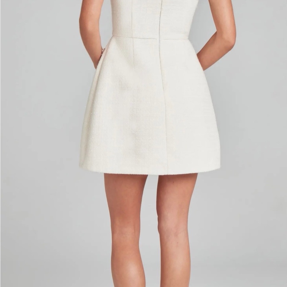 NADINE MERABI Elegant Cream Mini Dress - Picture 2 of 12